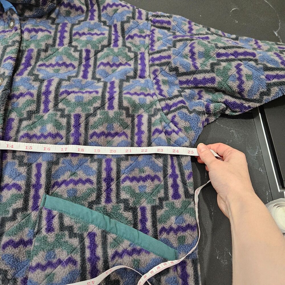 Vintage Patagonia Tehuelche Fleece Chore Coat Large Blue Quilted USA Layers 90s - Picture 14 of 16